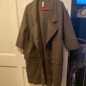 NAP London Shawl Collar Coat-XL- Brownie